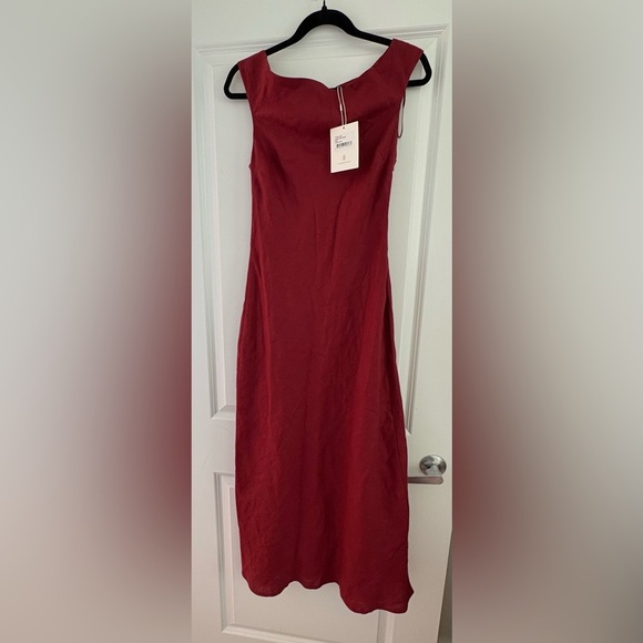 FAITHFULL The Brand Ilride Midi Dress in Wine – Size US 6 (M) - Picture 7 of 15